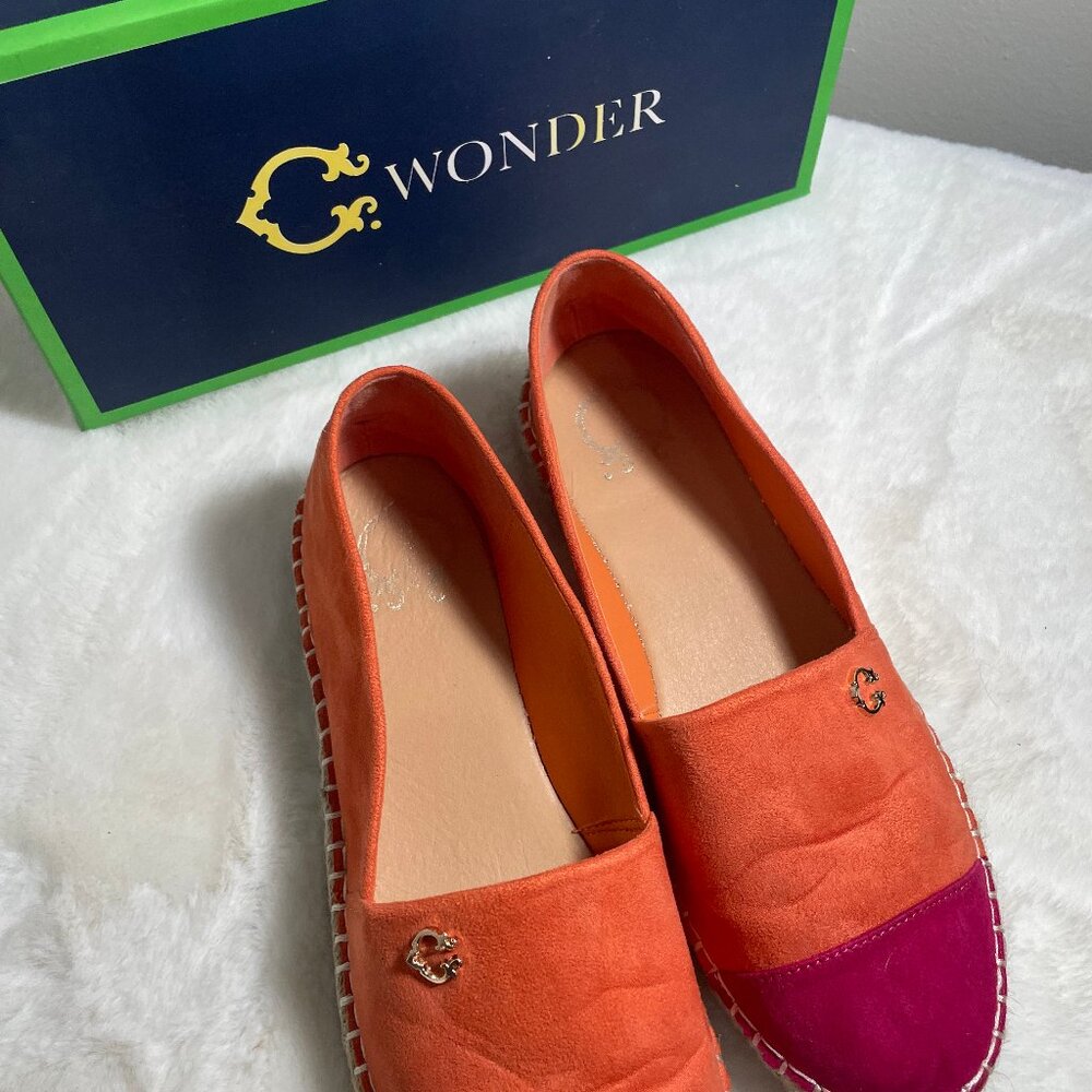 C. Wonder Color Block Microsuede Orange Hot Pink … - image 2